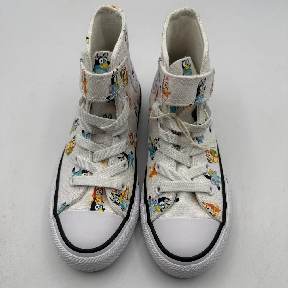 Converse Chuck Taylor All Star 1V Hi Kids 12 White Bluey Print A16463F